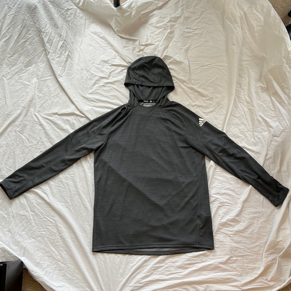 Adidas extra large tall light aeroready eco hoodie XLT grey heathered